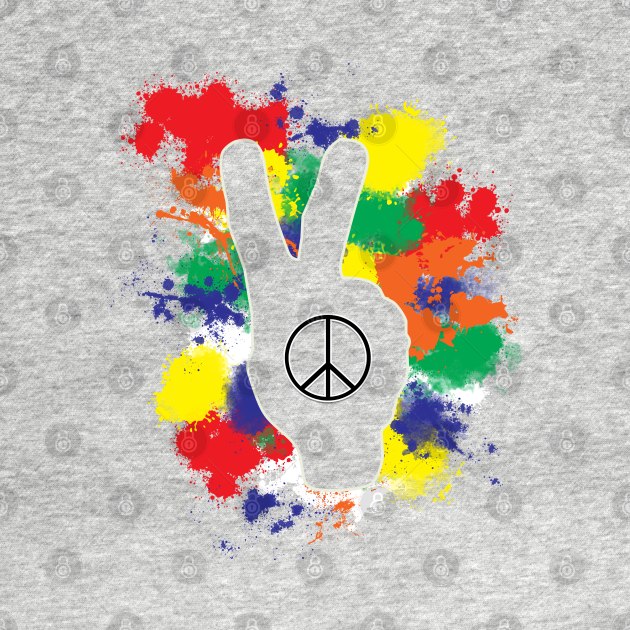 Peace Sign Hand Color Splash by 2HivelysArt